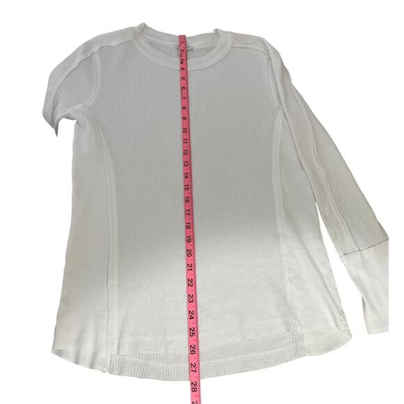 Sundance Waffle Knit Crewneck Long Sleeve Shirt Size Large Velvet Trim Boho - Picture 8 of 10